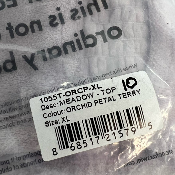 NWT Stone Fox Swim, Meadow Bikini Top, Violet, Terry Cloth, size XL - Picture 10 of 10